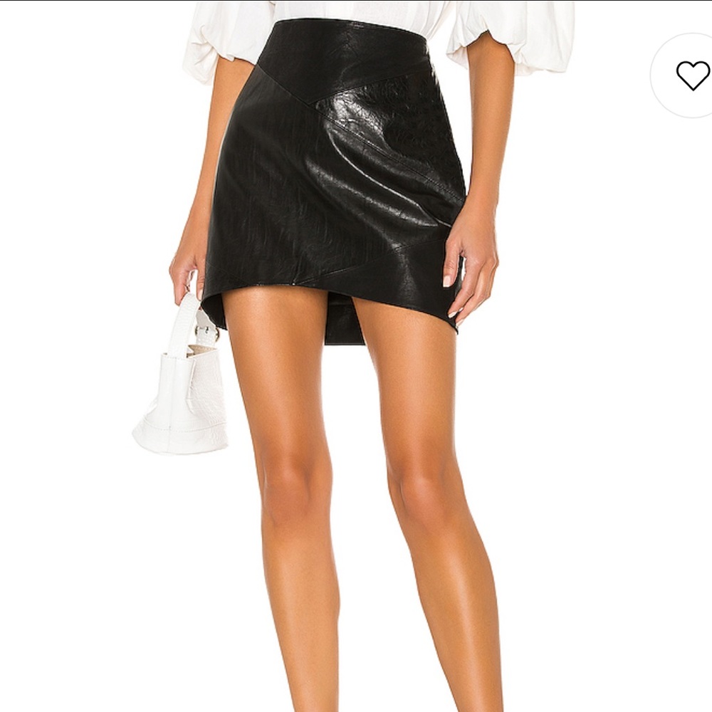 BLANKNYC Sable Leather Mini Skirt in Sable Size 28